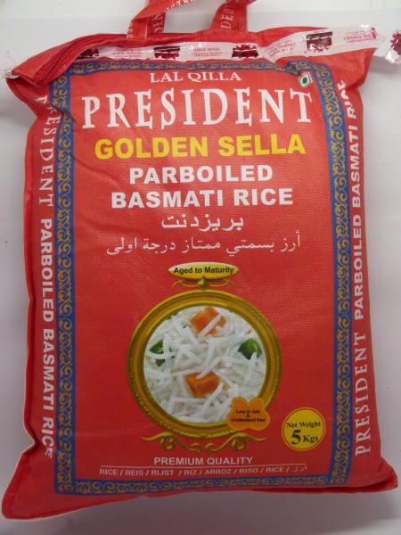 President Golden Sella Parboiled Basmati Rice, Nettogewicht 5kg